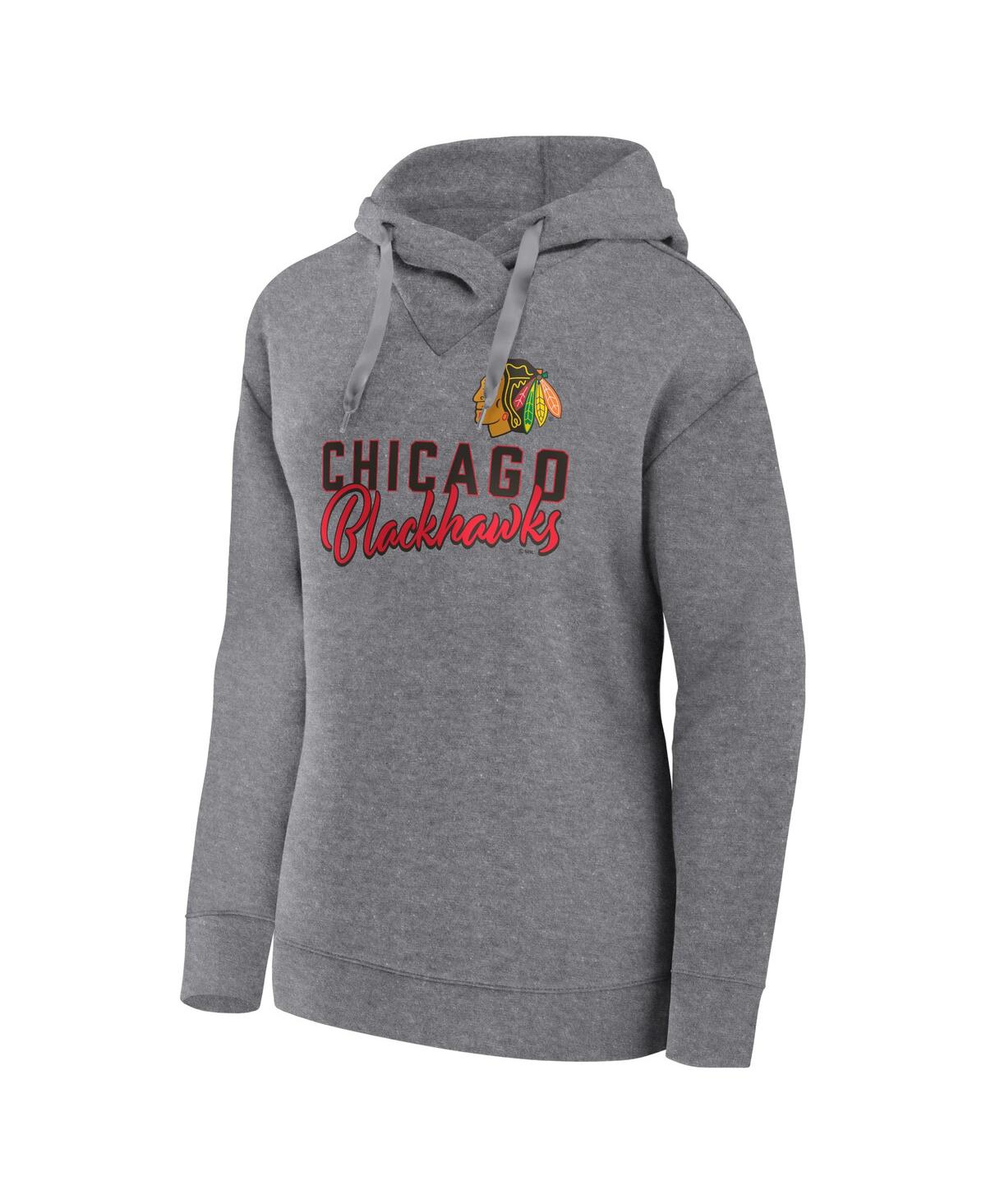 Fanatics Branded Heather Gray Washington Capitals Script Favorite Pullover Hoodie In Heather Gray