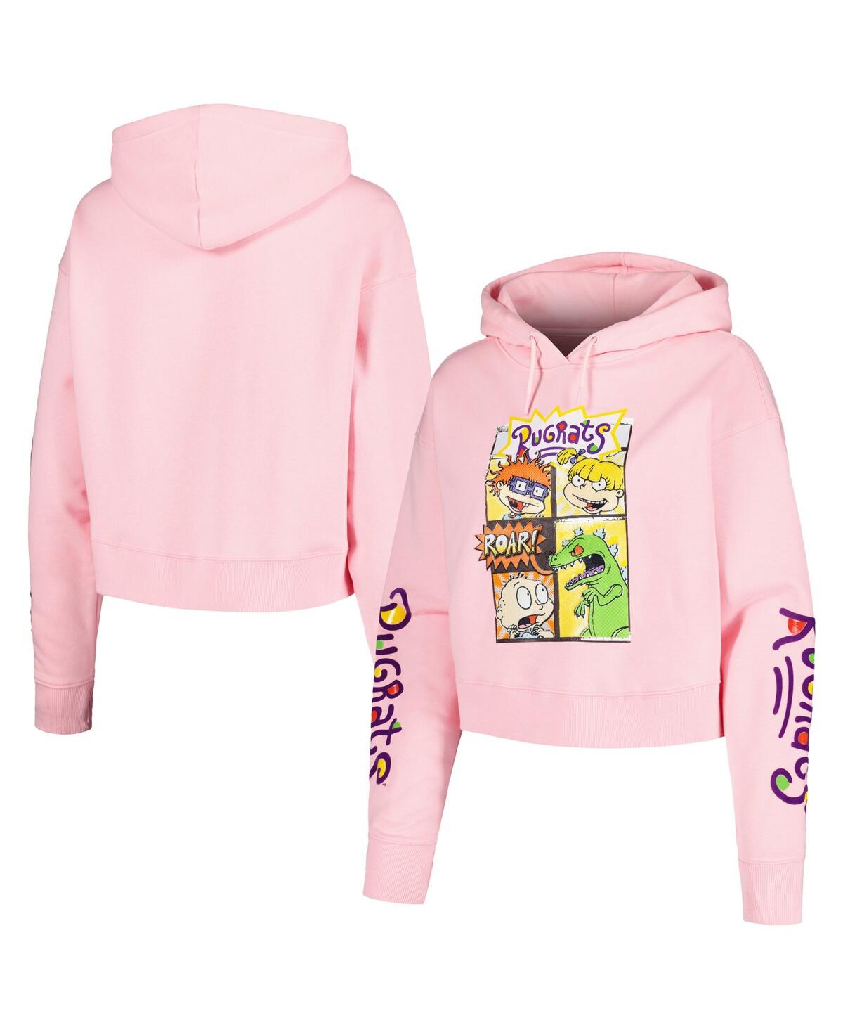 Men's and Women's Freeze Max Pink Rugrats Comic Strip Cropped Pullover Hoodie - Pink