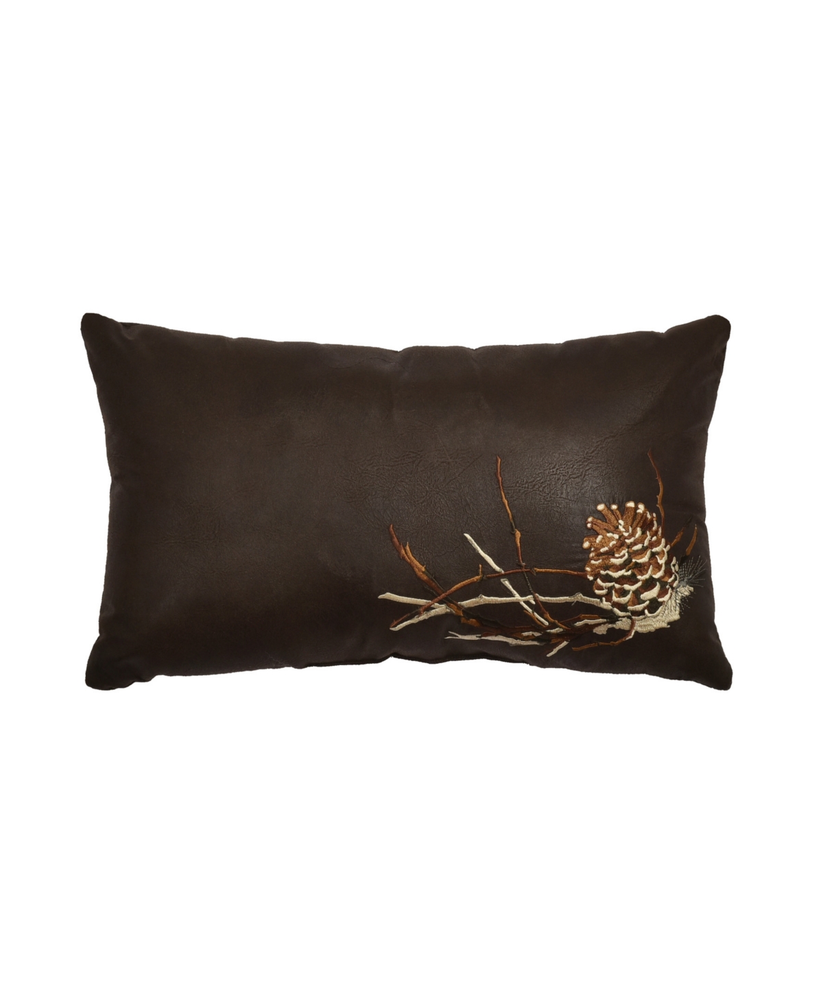Five Queens Court Daniel Pine Cone Boudoir Embellished Decorative Pillow, 12" X 20" In Brown