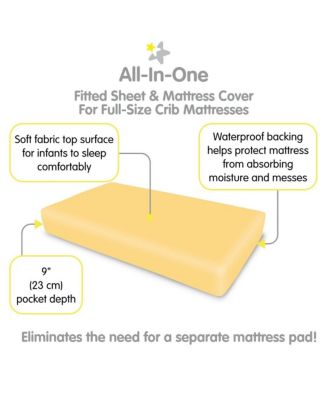 All-in-One Fitted Sheet & Waterproof Cover for 52" x 28" Crib Mattress (2-Pack)