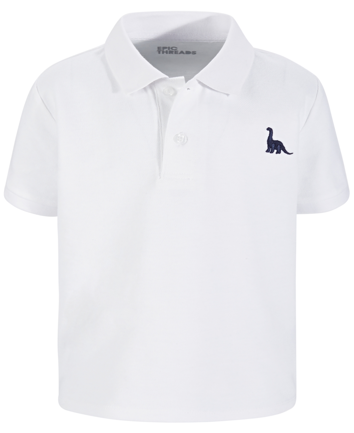 Shop Epic Threads Toddler And Little Boys Dino Icon Polo Shirt, Created For Macy's In Bright White
