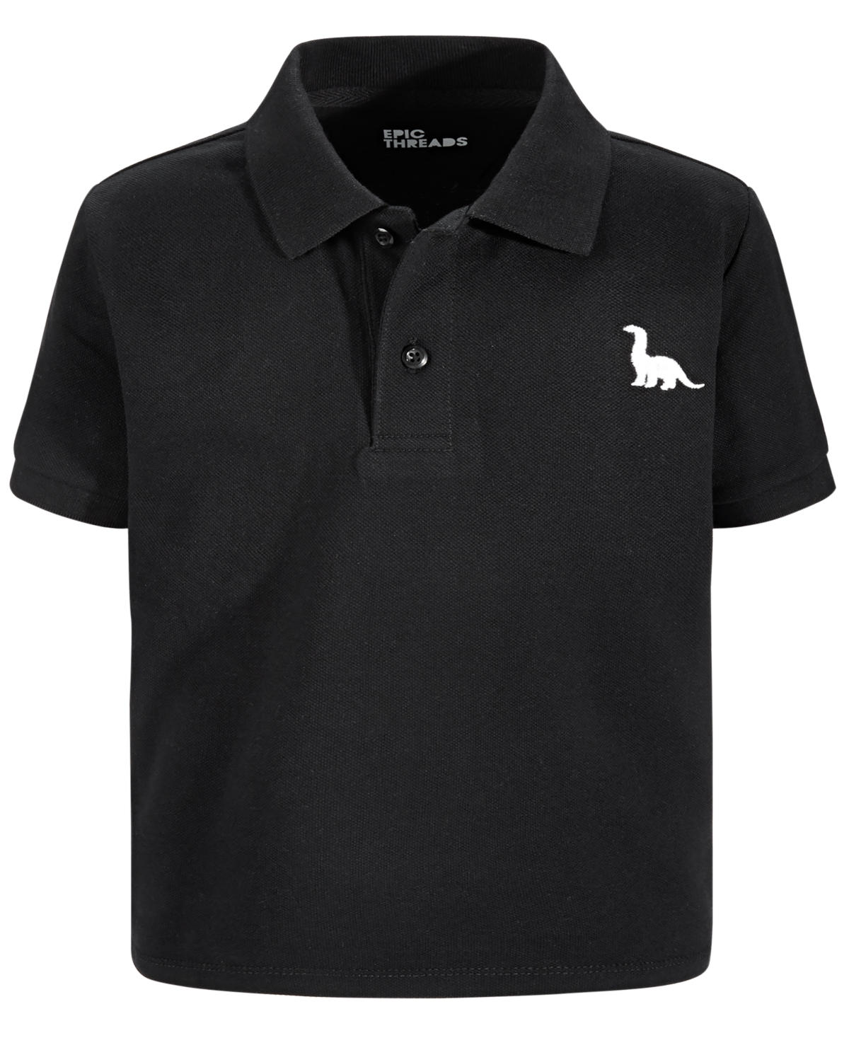 Shop Epic Threads Toddler And Little Boys Dino Icon Polo Shirt, Created For Macy's In Deep Black