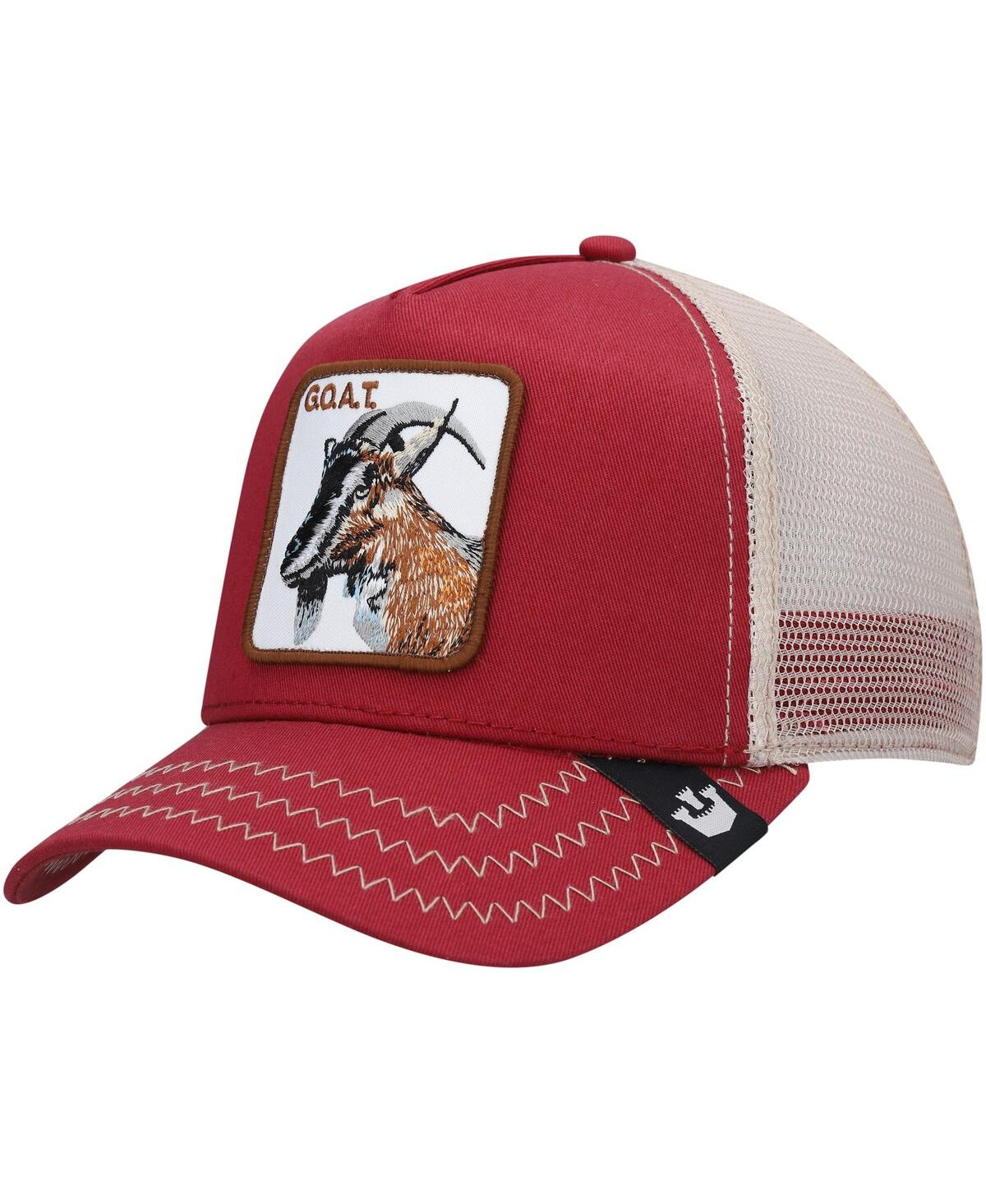 Goorin Bros Men's . Red, Natural Goat Beard Trucker Adjustable Hat In Red,natural
