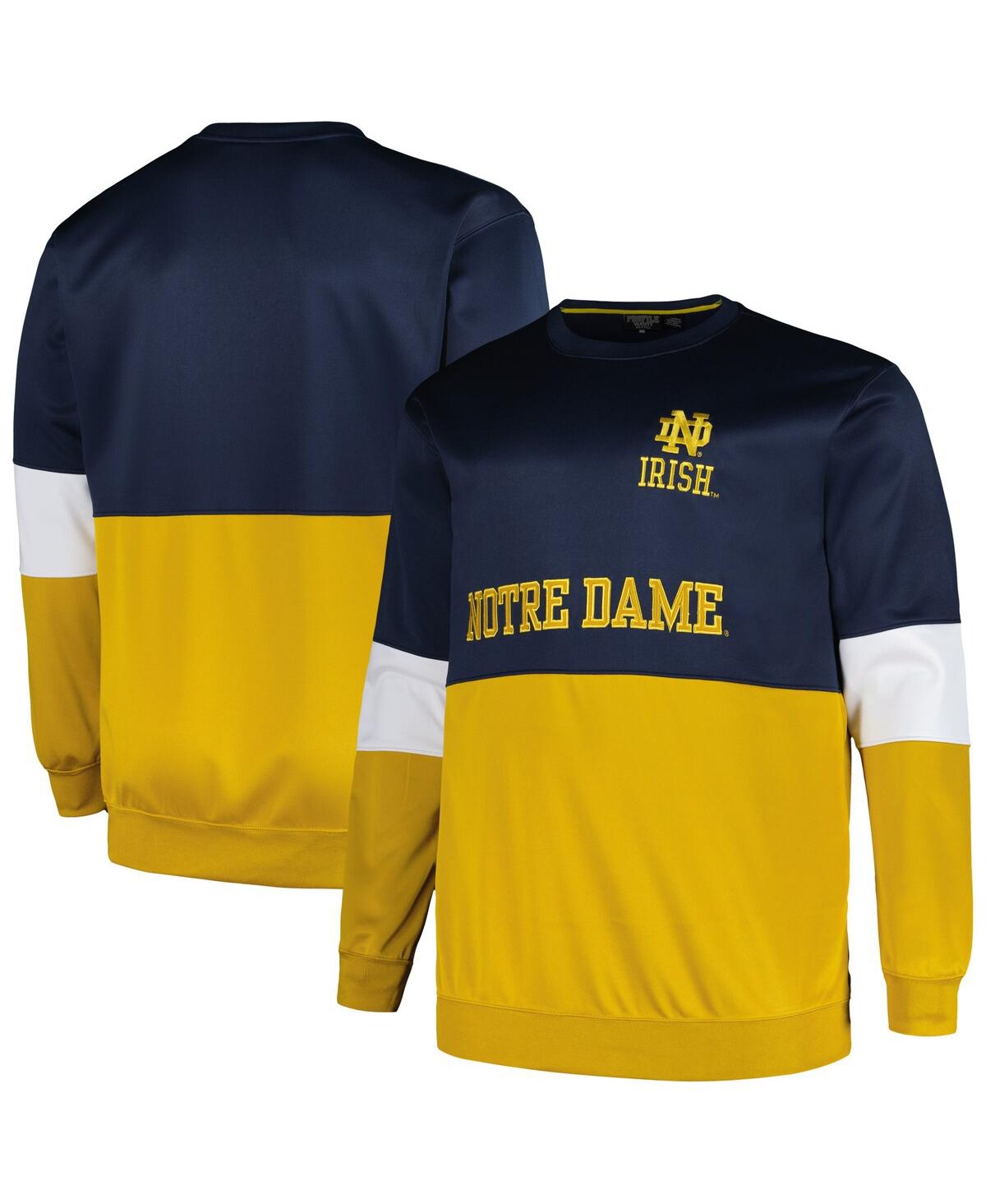 Profile Men's  Navy Notre Dame Fighting Irish Big And Tall Fleece Pullover Sweatshirt