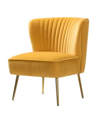 Velvet Accent Chair with Gold Metal Legs for Bedroom Guest Room Vanity