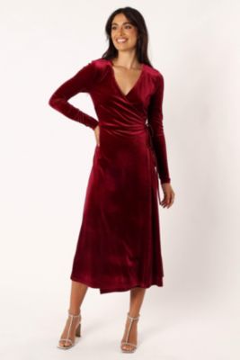 Womens Darby Long Sleeve Midi Dress Burgundy Macy s