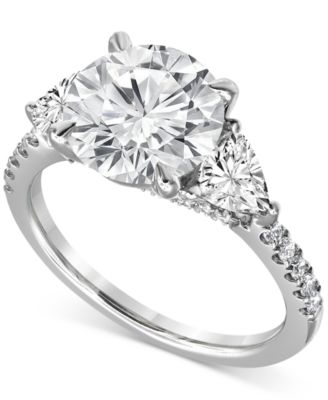 Certified Lab Grown Diamond Round Three Stone Bridal Set (4-1/4 ct. t.w.) in 14k Gold
