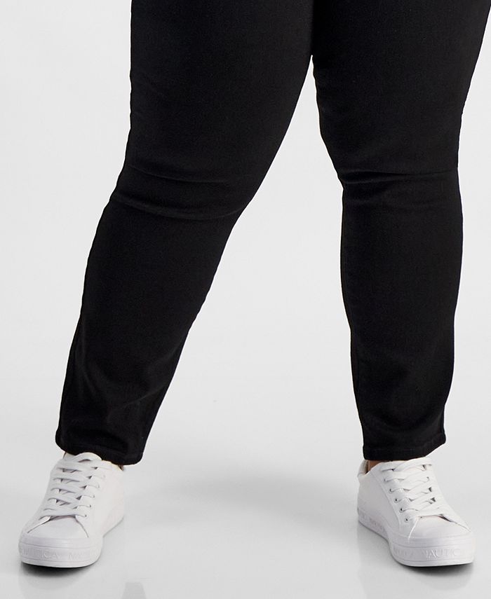 Wide Patch Pocket Cuff Jeans – Plus Size, Mid Rise