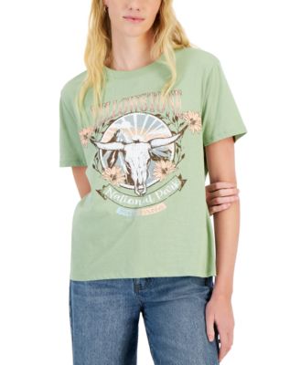 Love Tribe - Juniors' Yellowstone Crewneck Graphic Tee