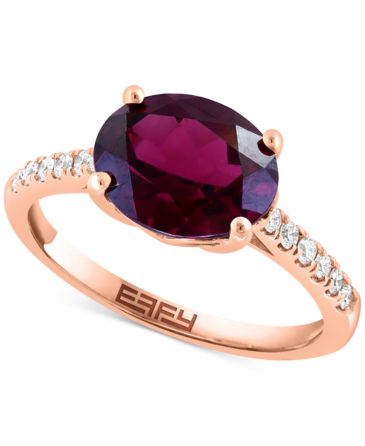 Effy Rhodolite (3 ct. t.w.) & Diamond (1/4 ct. t.w.) Ring in 14k Rose Gold - K Rose Gold