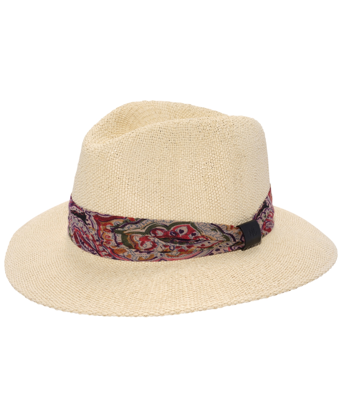 Fabric Band with Fedora Hat - Natural, Black