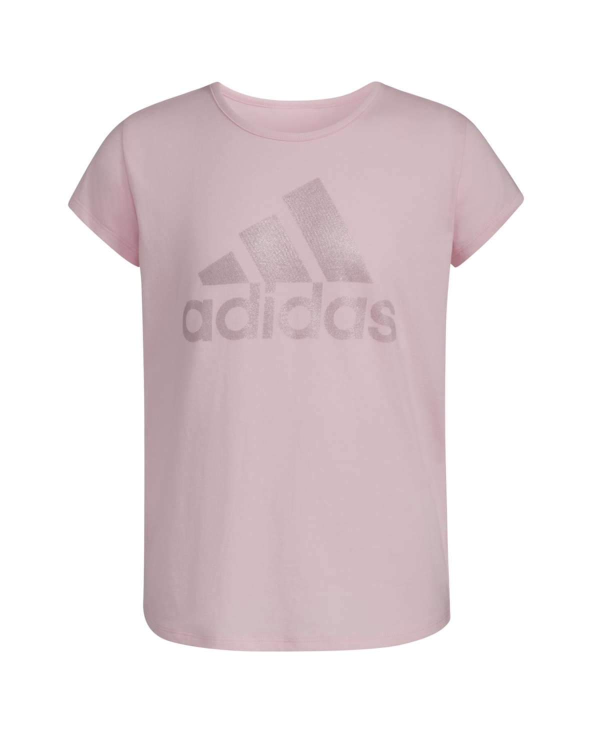 Adidas Originals Kids' Big Girls Short Sleeve Essential T-shirt In Clear Pink