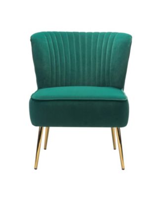 Euclid Velvet Accent Chair with Metal Legs