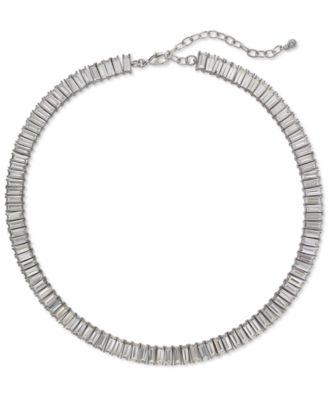 On 34th - Baguette Crystal All-Around Collar Necklace, 15" + 3" extender