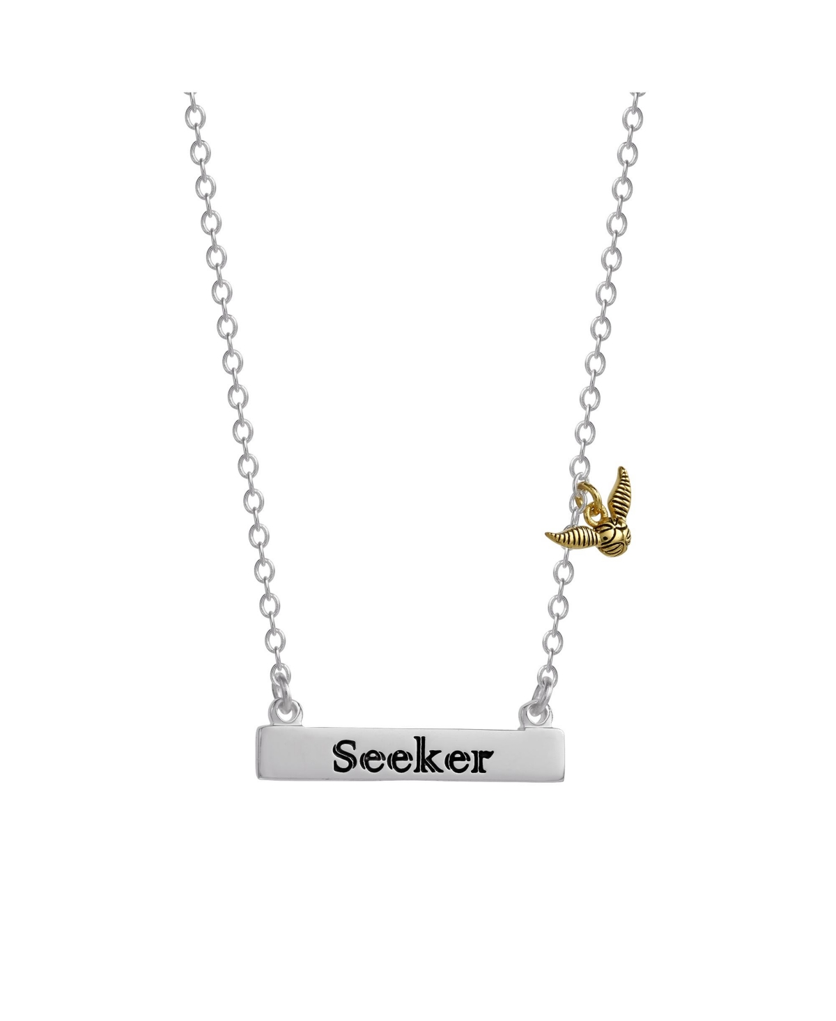 Seeker Bar Necklace with Golden Snitch Accent, 16 + 2'' - Silver tone