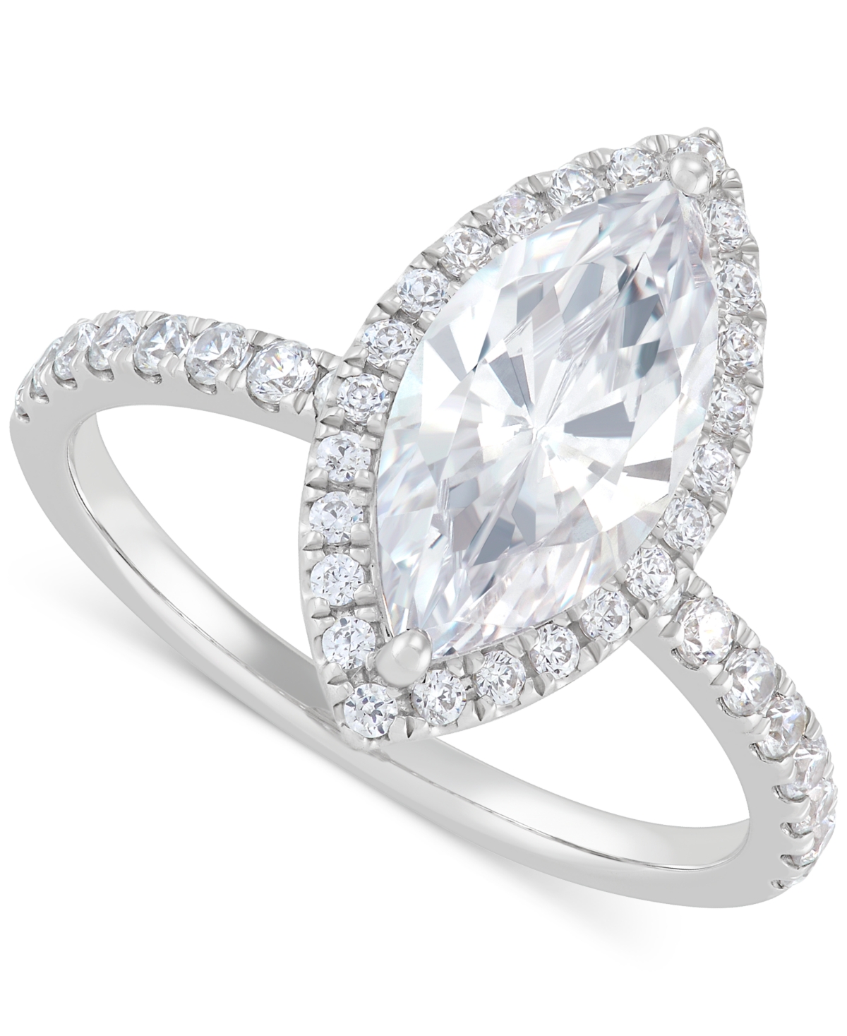 Igi Certified Lab Grown Diamond Marquise Halo Engagement Ring (2-1/2 ct. t.w.) in 14K White Gold - White Gold