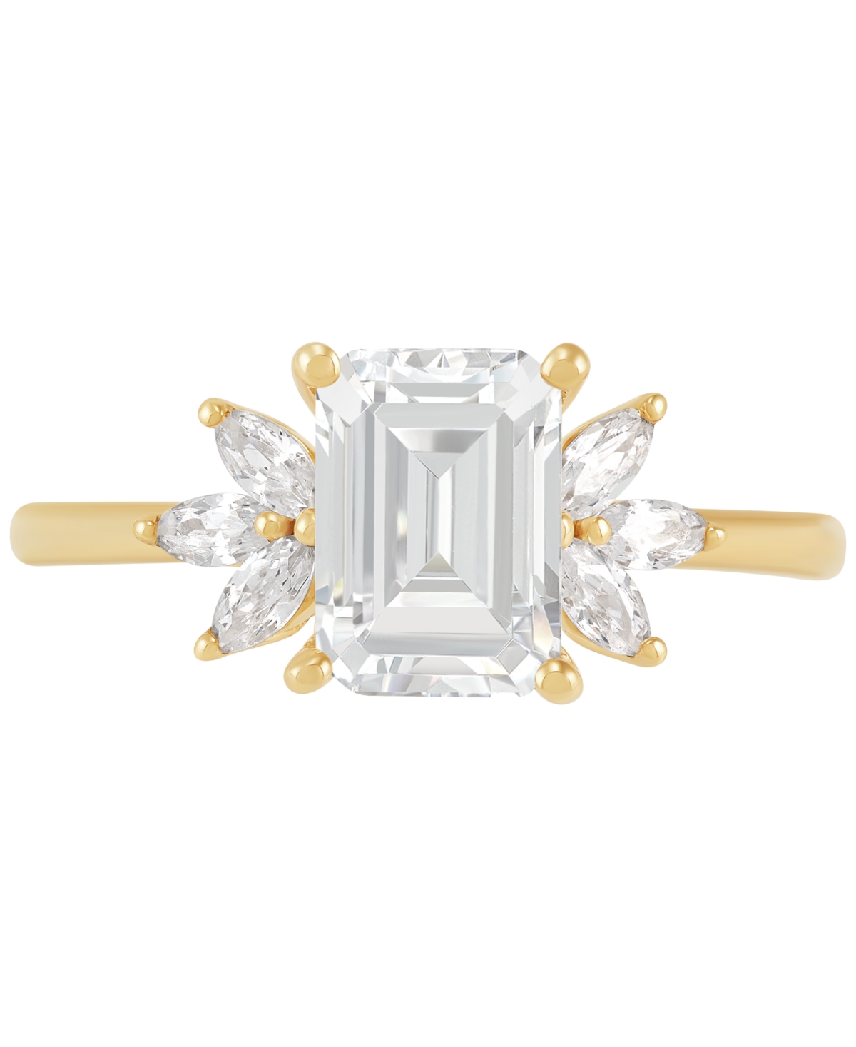 Shop Grown With Love Igi Certified Lab Grown Diamond Emerald-cut Engagement Ring (2-1/3 Ct. T.w.) 14k Gold In Yellow Gold