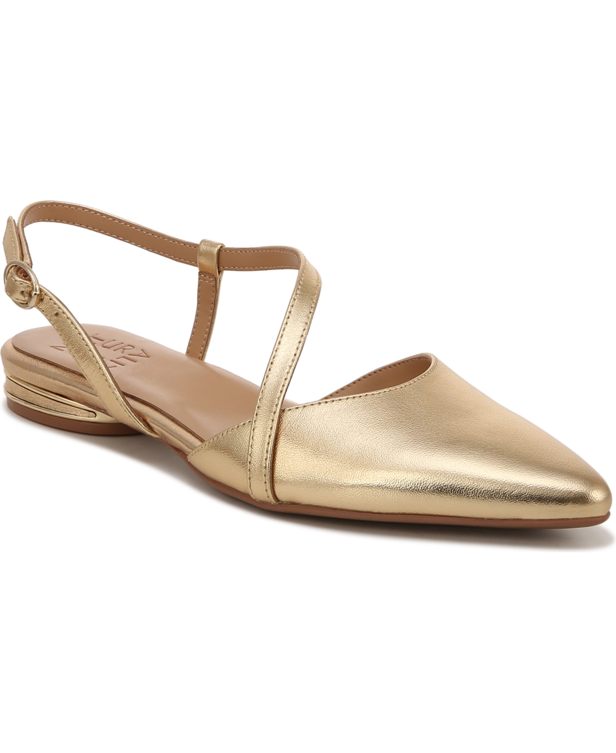 Naturalizer Hawaii Slingback Flats In Dark Gold Leather