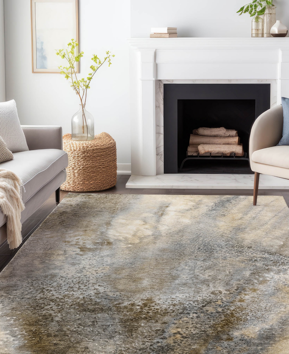 Dalyn Odyssey Oy5 9' X 12' Area Rug In Taupe