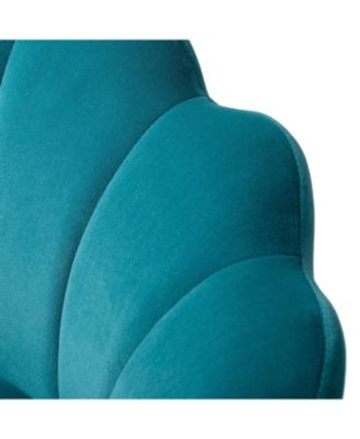Modern Velvet Barrel Chair with Channel Tufted Back