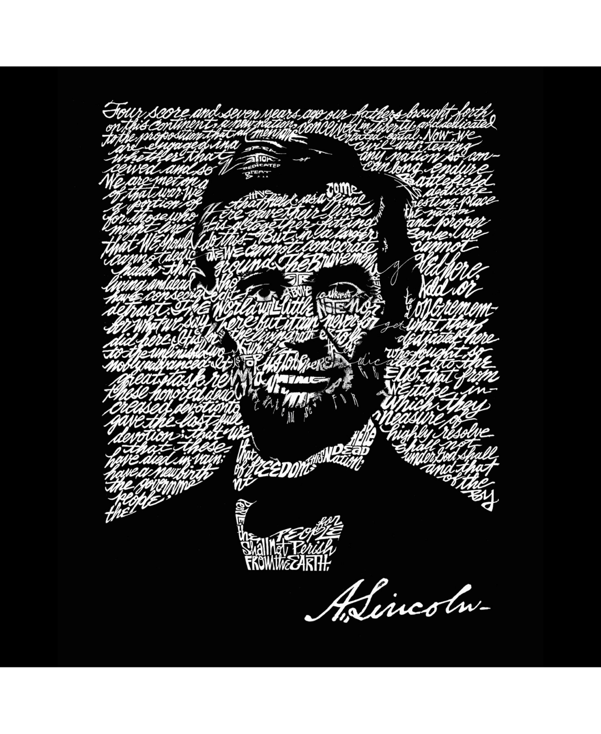 Abraham Lincoln - Gettysburg Address - Big Boy's Word Art Crewneck Sweatshirt