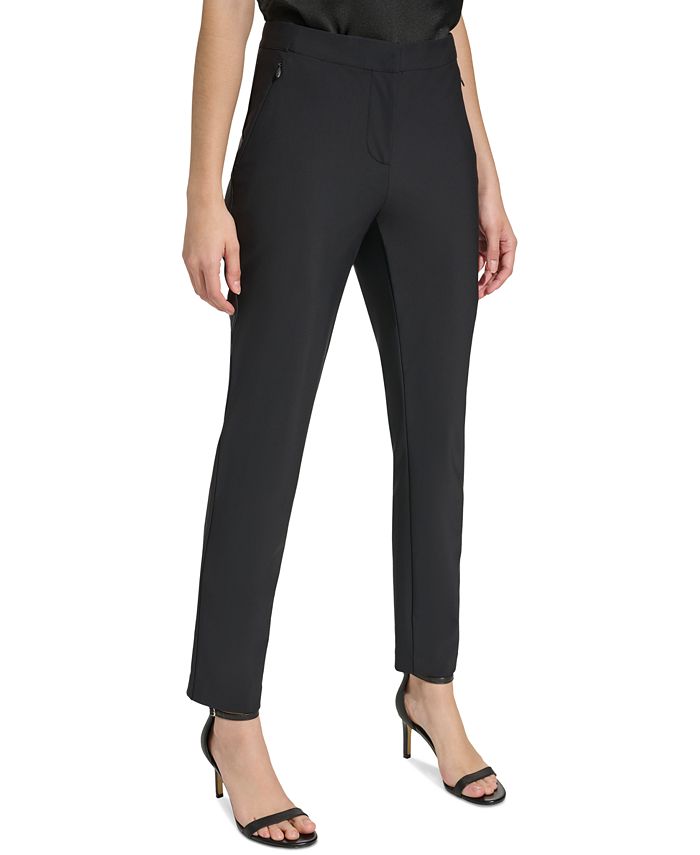 Calvin Klein Women's Mid-Rise Slim-Fit Ankle Pants - Macy's