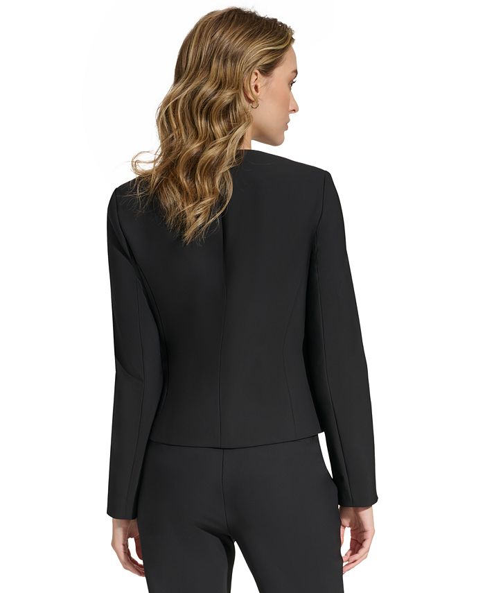 Calvin Klein Women's Zip-Front Collarless Jacket - Macy's