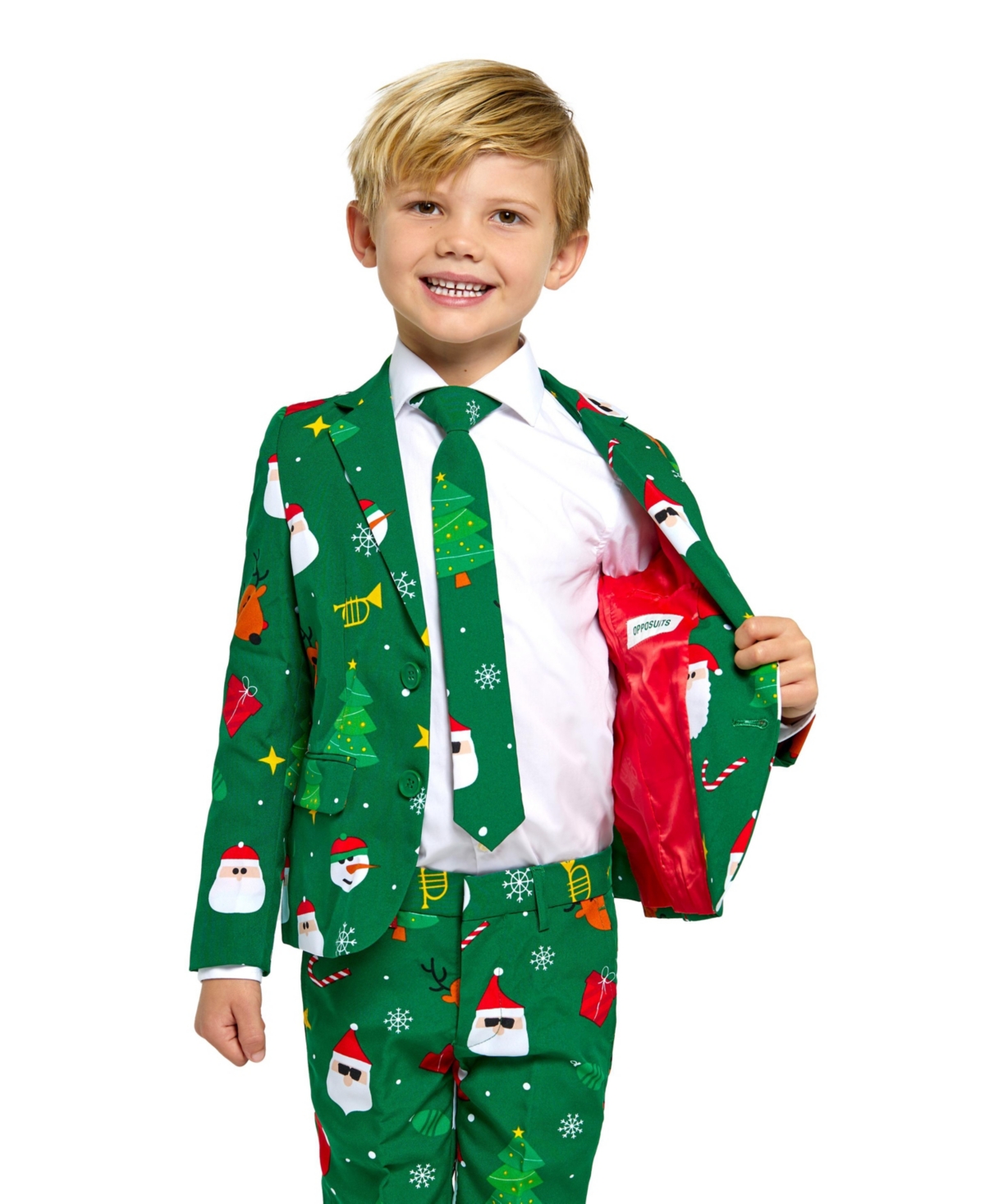 OppoSuits Toddler and Little Boys Festivity Christmas Party Outfit Including Blazer, Pants and Tie Suit Set