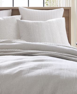 Pure Ribbed Jersey 3-Pc. Duvet Cover Set, Full/Queen