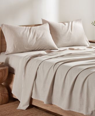 Pure Washed Linen Cotton 4-Pc. Sheet Set, Queen