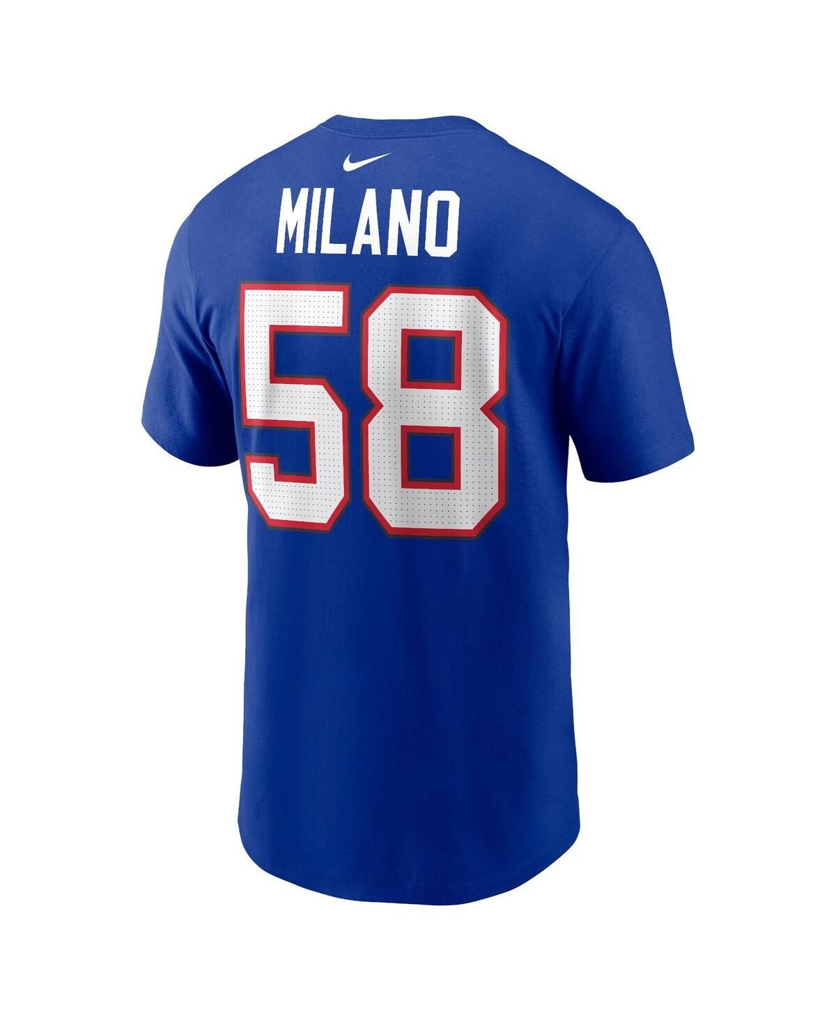 NIKE MEN'S NIKE MATT MILANO ROYAL BUFFALO BILLS PLAYER NAME AND NUMBER T-SHIRT 