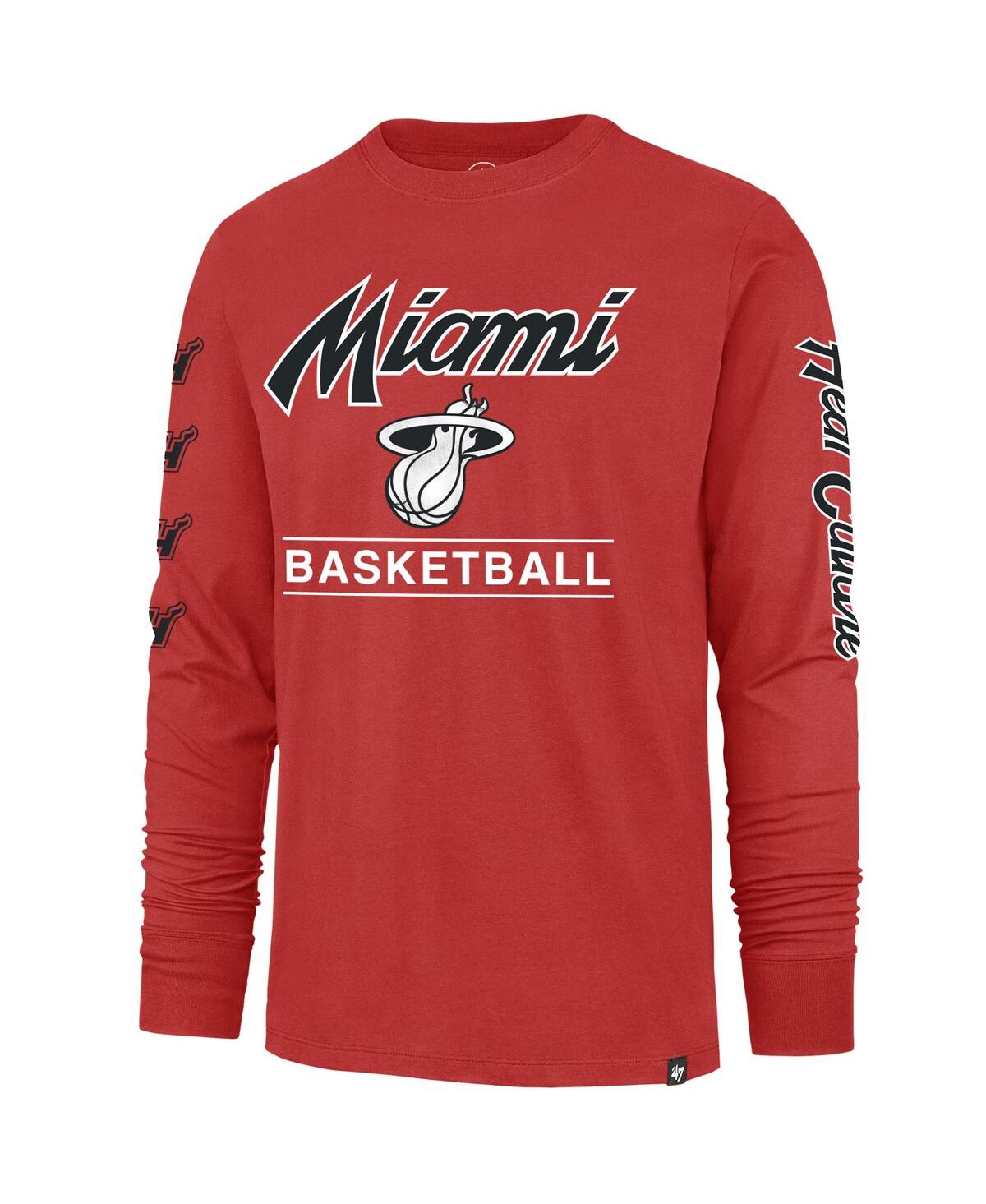 Men's '47 BrandMiami Heat 2023/24 City Edition Triplet Franklin Long Sleeve T-shirt - Red