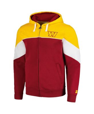 Men's Burgundy, Gold Washington Commanders Running Back Full-Zip Hoodie