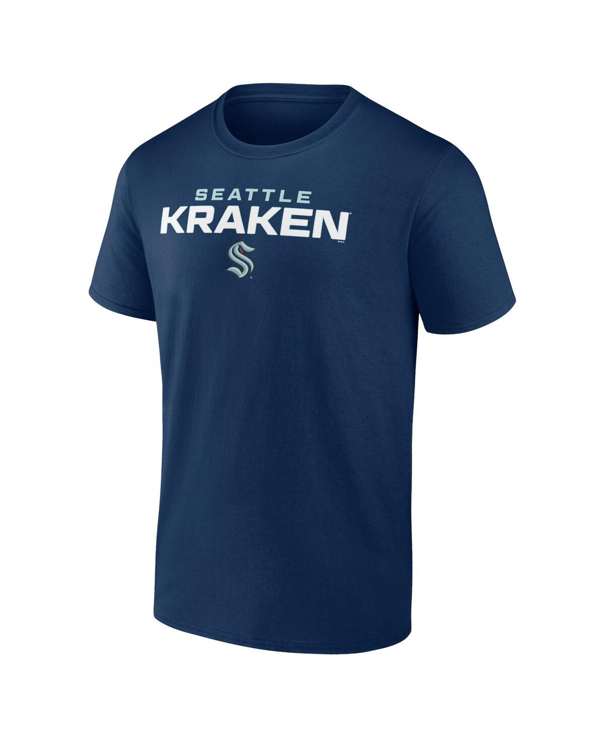 Shop Fanatics Men's  Deep Sea Blue Seattle Kraken Barnburner T-shirt