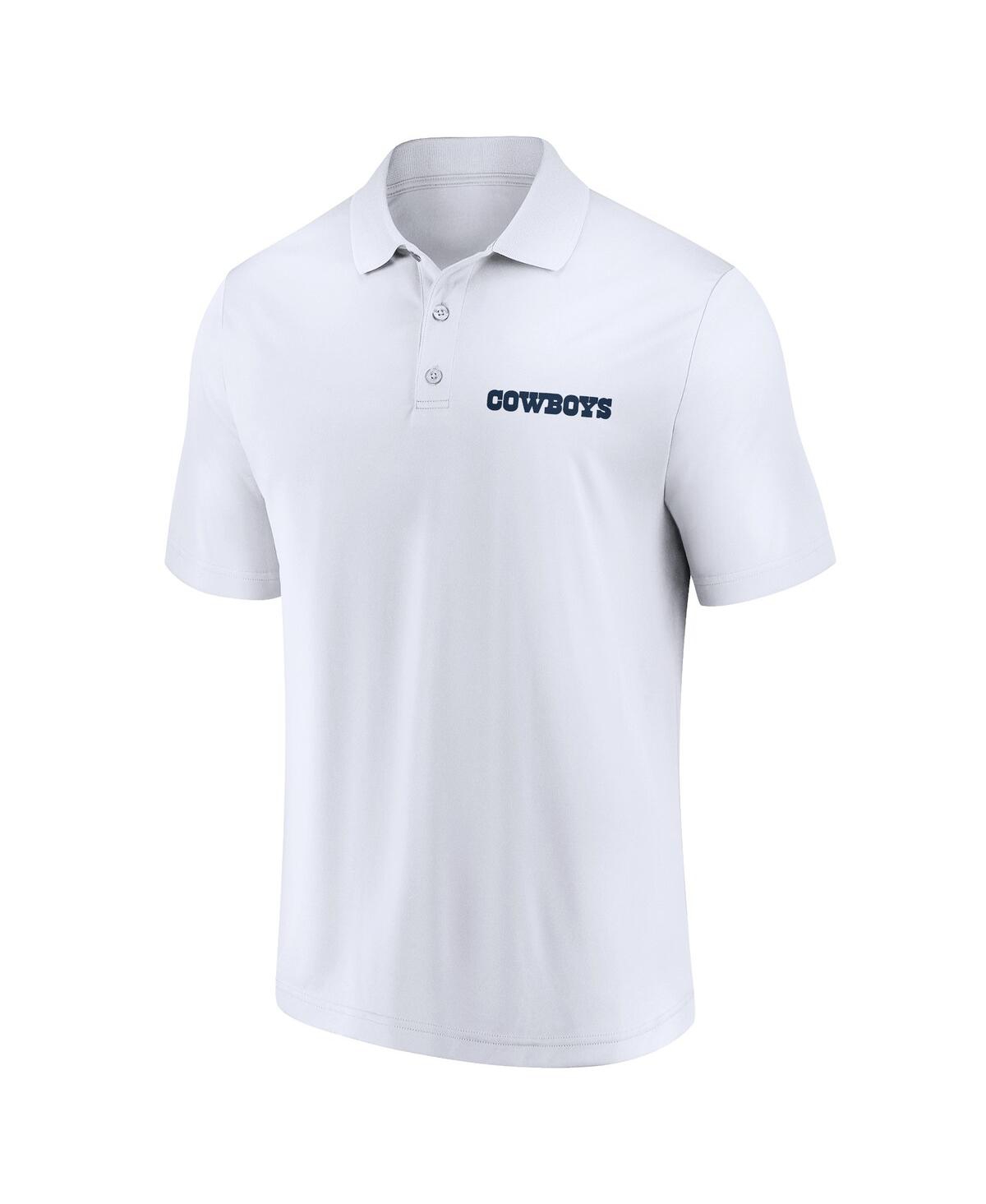 Fanatics Men's  White, Navy Dallas Cowboys Lockup Two-pack Polo Shirt Set In White,navy