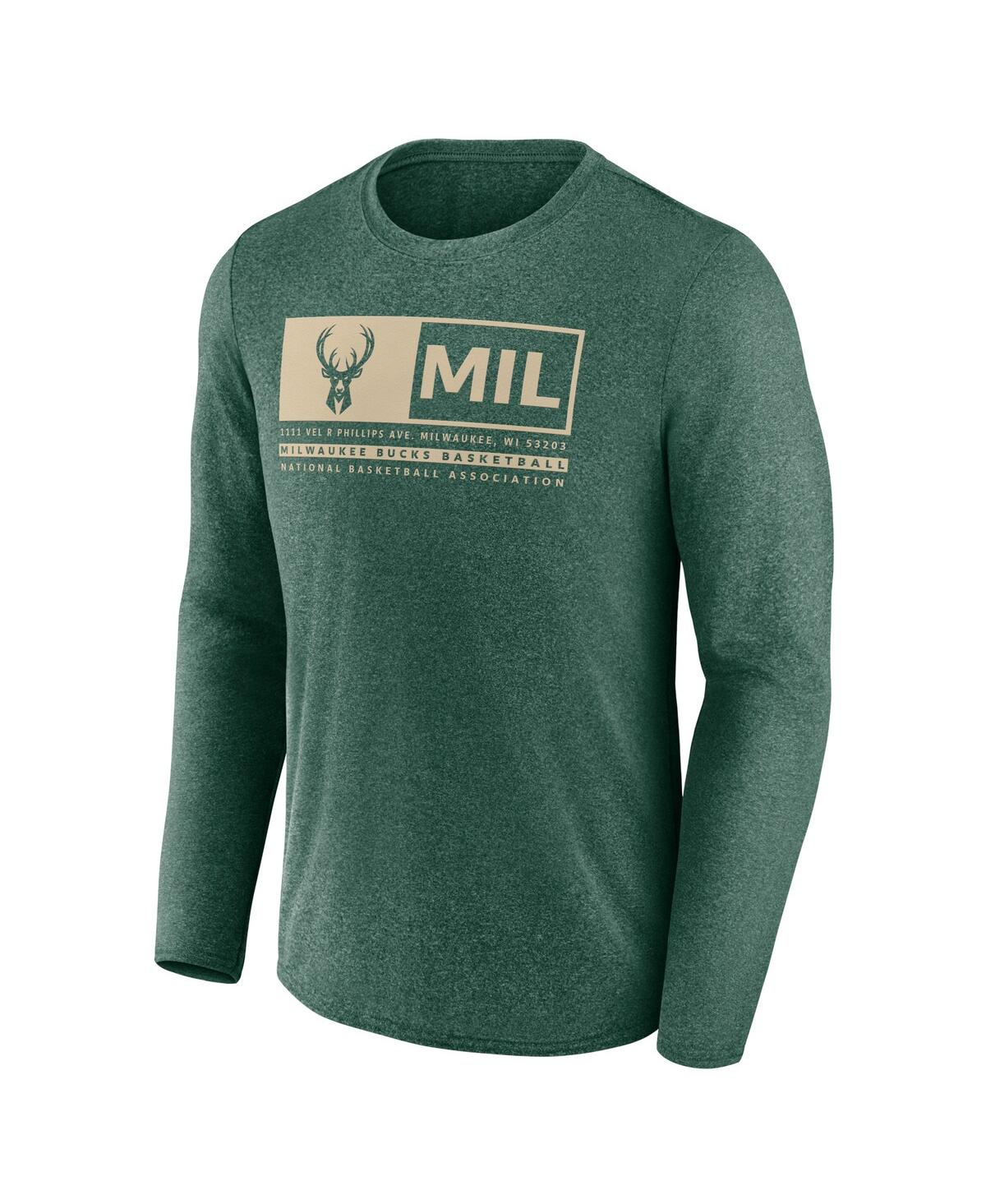 Shop Fanatics Men's  Hunter Green Milwaukee Bucks Three-point Play T-shirt