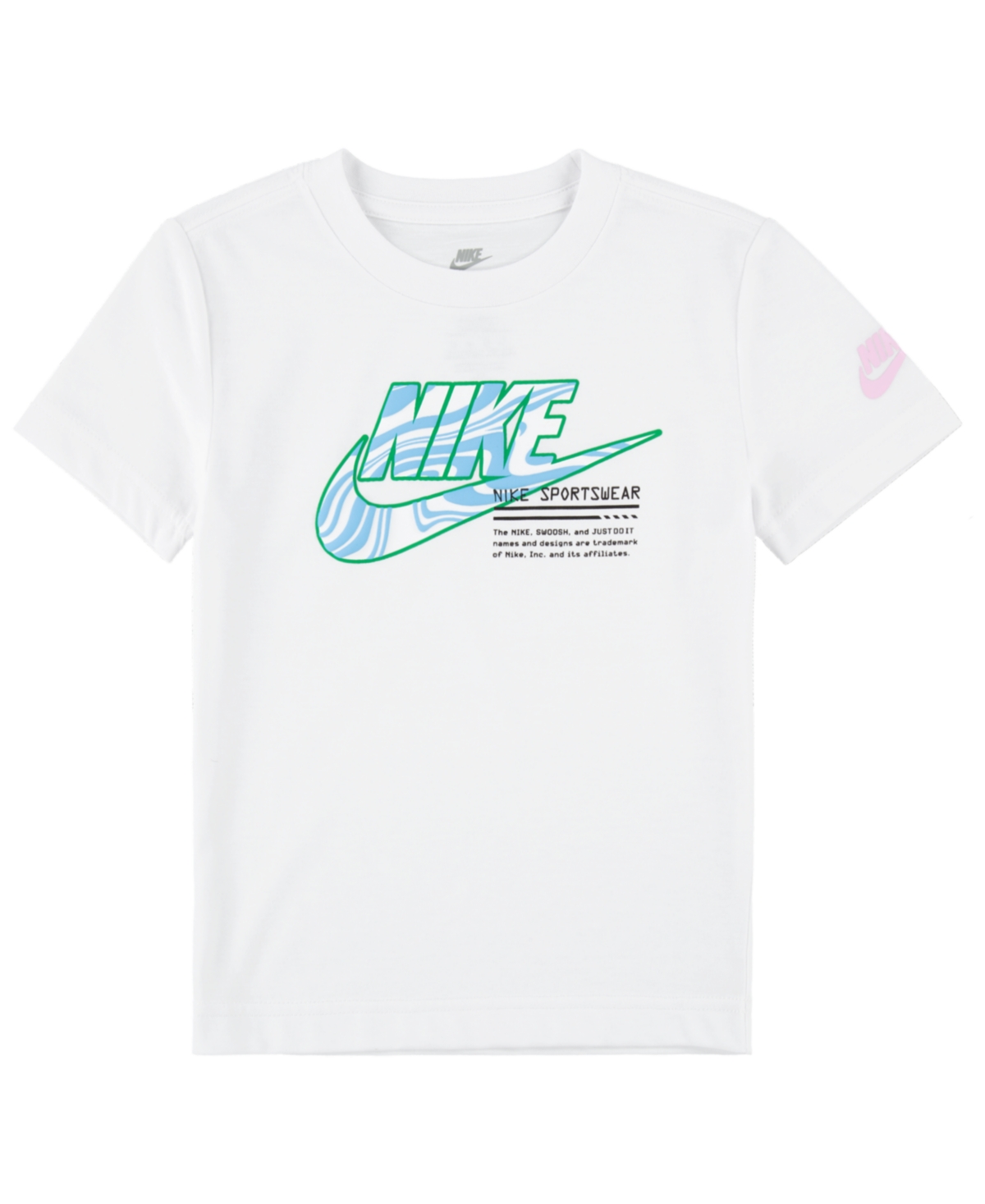 Shop Nike Little Boys Futura Micro Text Short Sleeves T-shirt In White