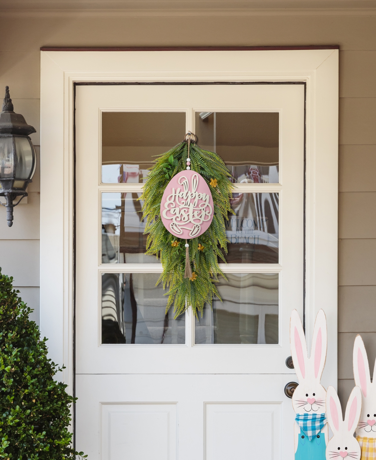 Glitzhome 17" H Easter Wooden Eggs Door Hanger, Set Of 2 In Multi