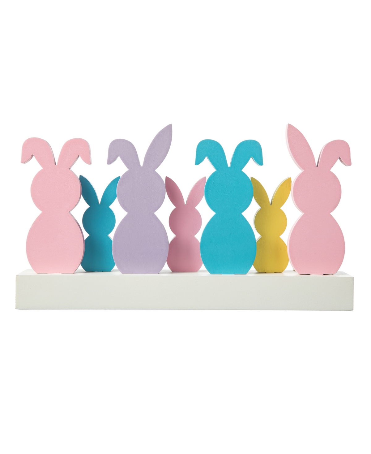 Glitzhome Wooden Bunny Family Easter Tabletop Decor In Multi