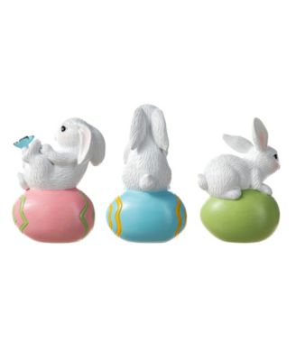 4.5" H Easter Resin Bunny Table Decor, Set of 3