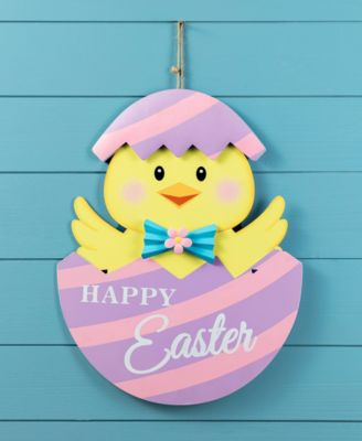 24" H Easter Metal Baby Chicken Egg Yard Stake