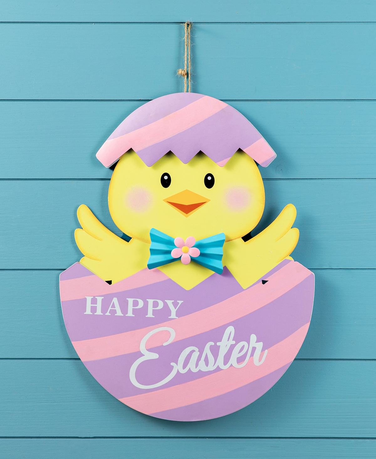 Glitzhome 24" H Easter Metal Baby Chicken Egg Yard Stake In Multi
