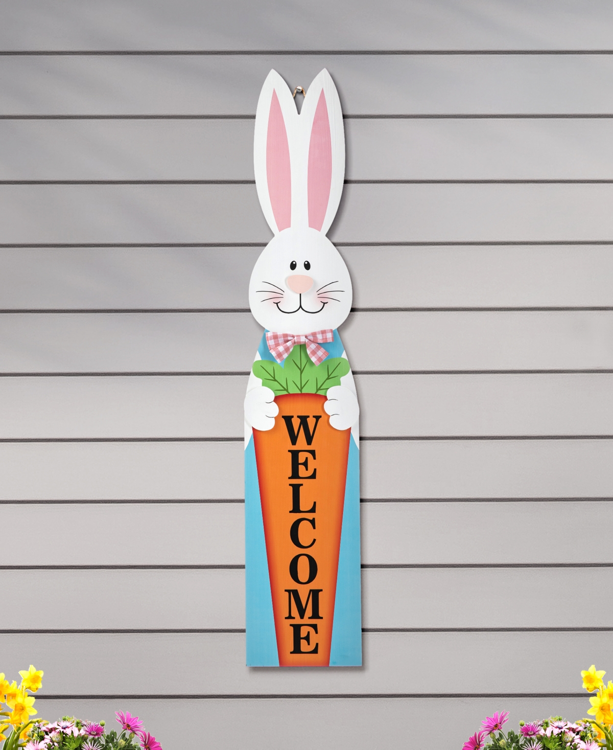 Shop Glitzhome 42" H Easter Wooden Bunny Welcome Porch Sign In Multi