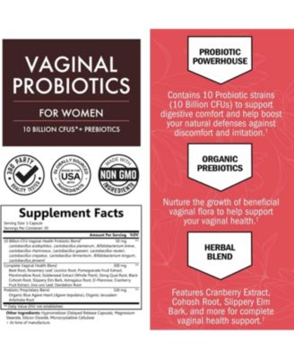 Vaginal Probiotics - Healthy Vaginal Odor & pH Balance - Prebiotics, Cranberry Extract, D Mannose, 30 Capsules
