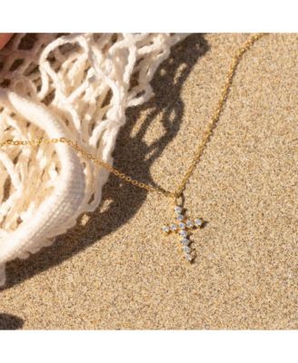 14k Gold Plated Wena Cross Necklace Holiday Gift Idea