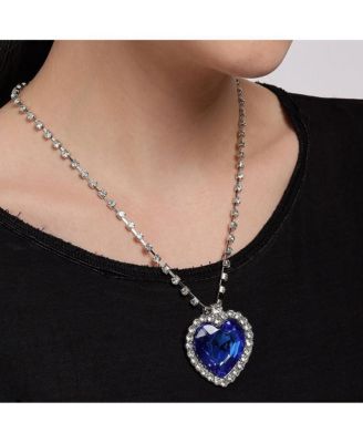 Women's Blue  Heart Stone Pendant Necklace