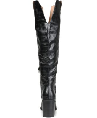 Women's Therese Extra Wide Calf Block Heel Knee High Dress Boots