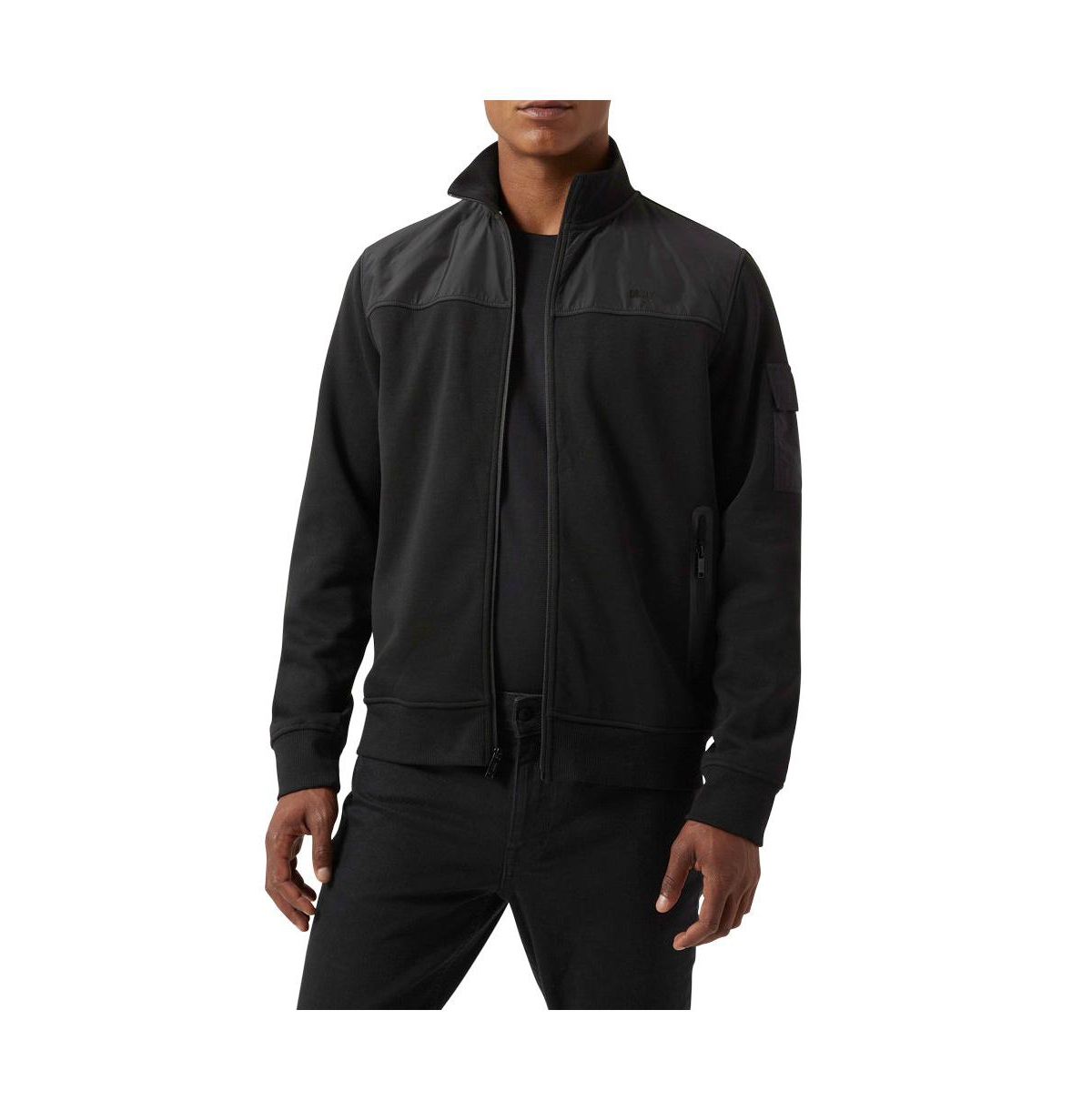 Men's Brushed Back Tech Fleece Full Zip Track Jacket - Black