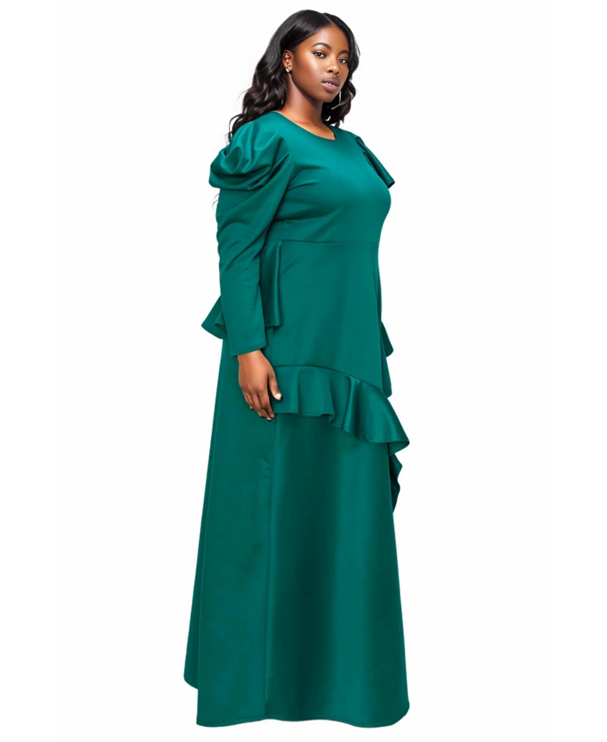 L I V D Plus Size Vivienne Ruffled Maxi Dress