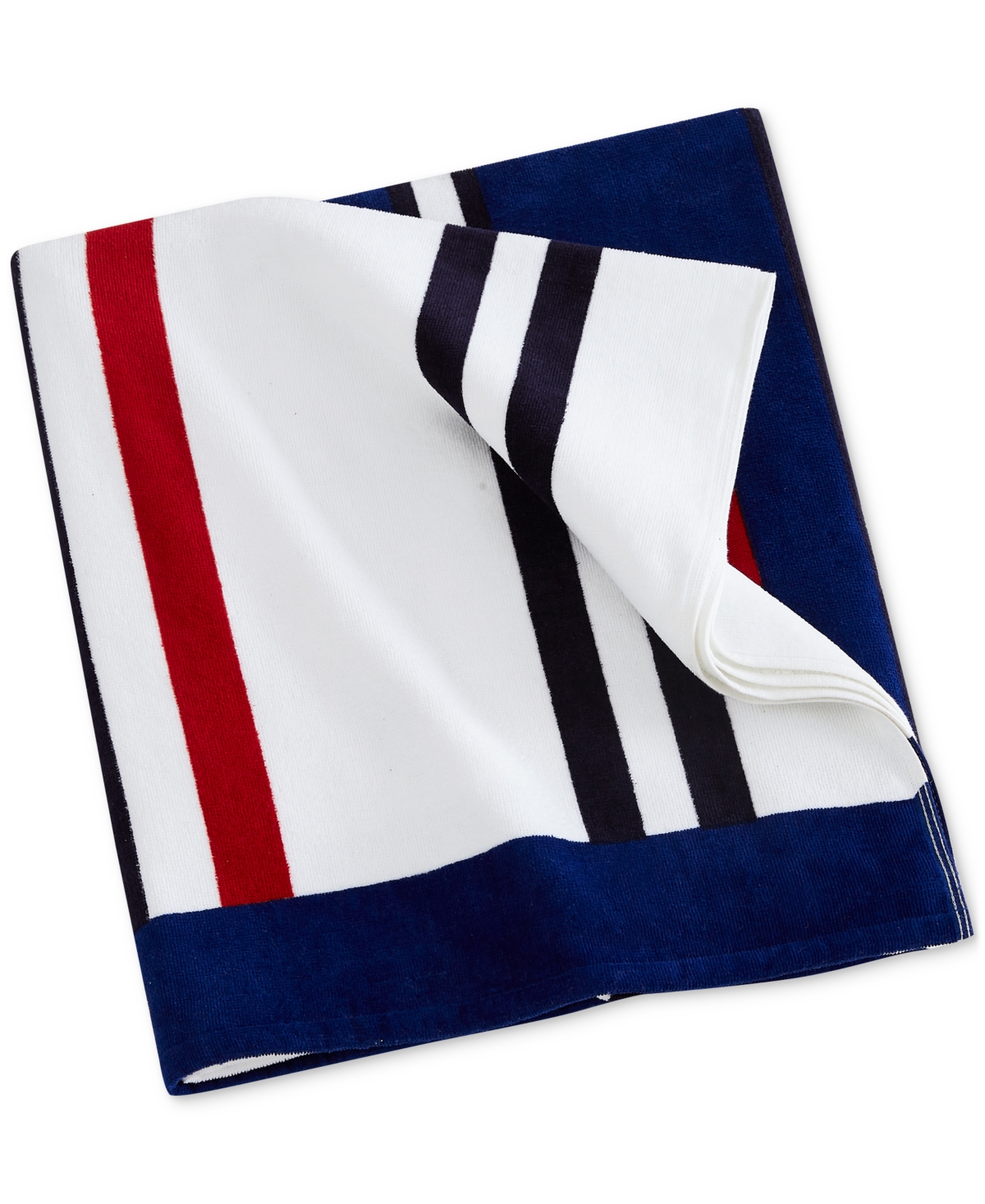 Shop Tommy Hilfiger Varsity Stripe Beach Towel, 36" X 70" In Multi
